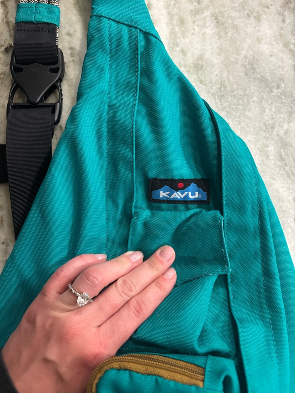 Kavu Teal Sling Pack with Black Strap